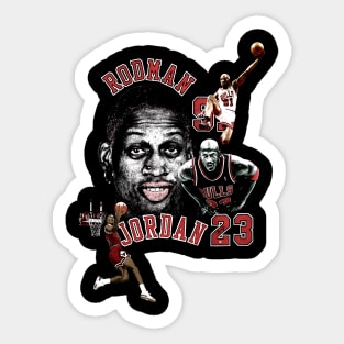 Dennis Rodman Bulls 91 & Michael Jordan 23 Vintage Sticker